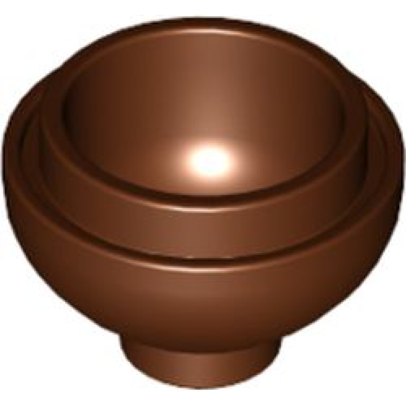 Steen, Rond 2x2 onderkant bol Reddish Brown