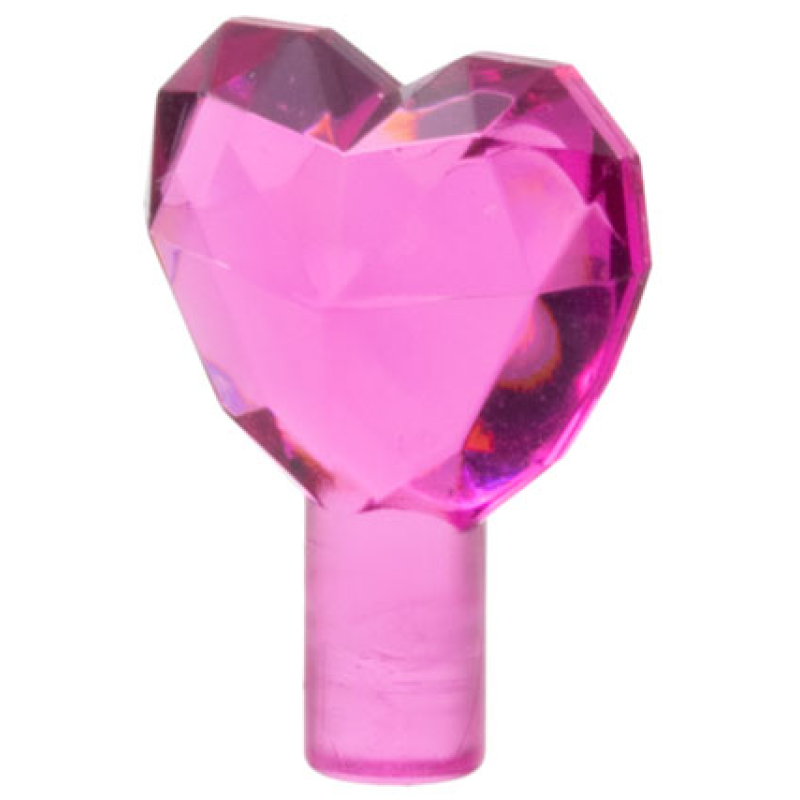 Rots 1x1 juweel hartvormig Trans Dark Pink