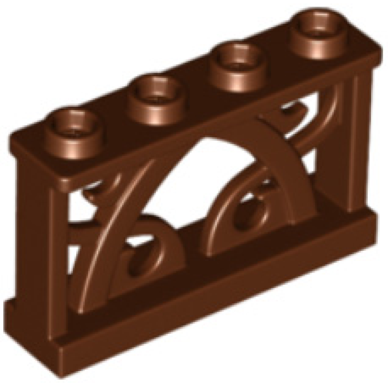 Hek 1x4x2 sier met 4 noppen Reddish Brown