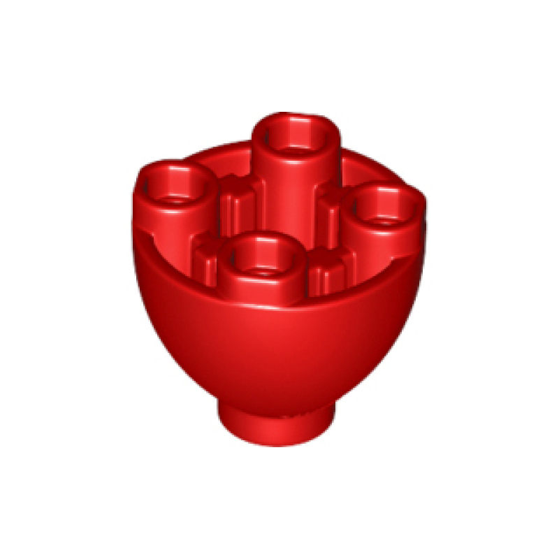 Steen, Rond 2x2 omgekeerde kegel met nopjes Red