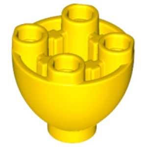 Steen, Rond 2x2 omgekeerde kegel met nopjes Yellow