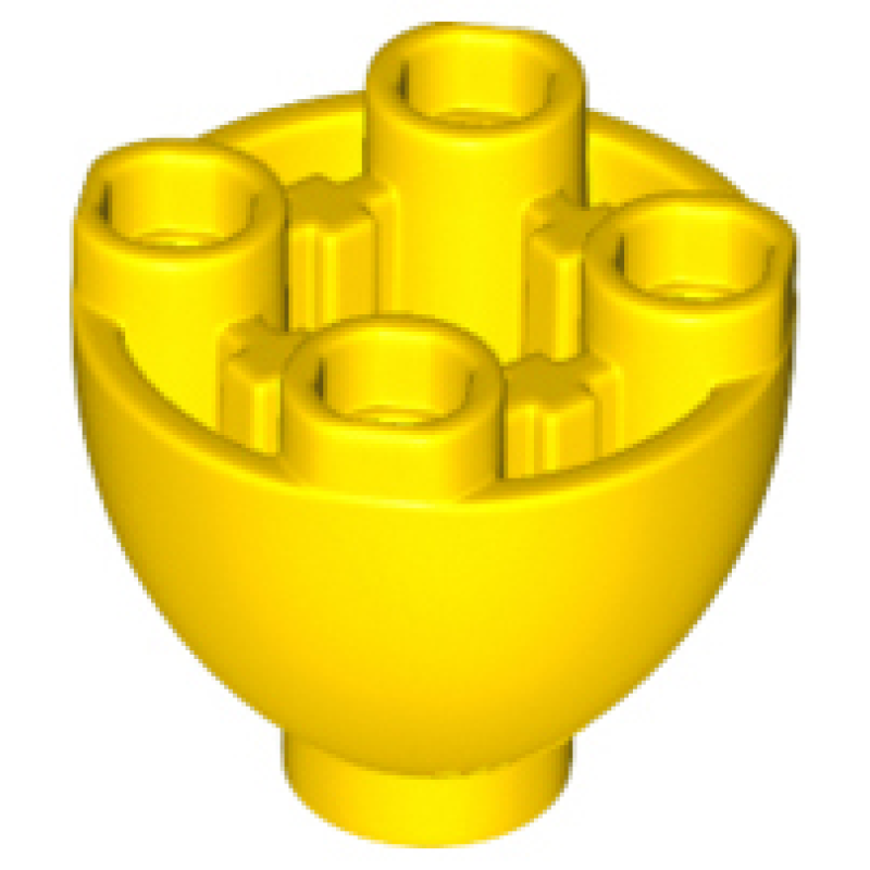 Steen, Rond 2x2 omgekeerde kegel met nopjes Yellow