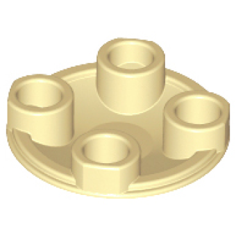 Plaat, Rond 2x2 met afgeronde onderkant Tan