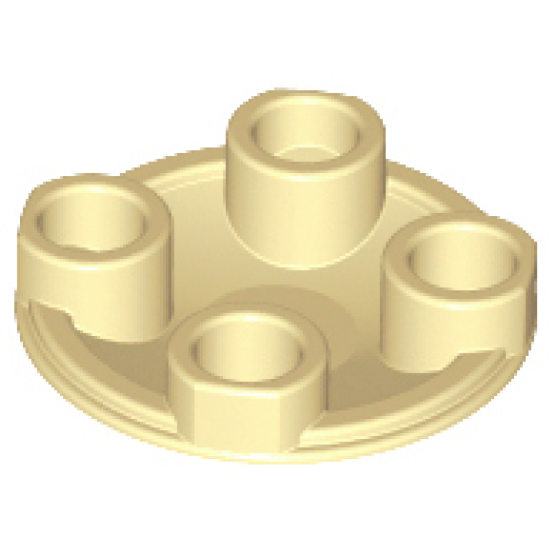 Plaat, Rond 2x2 met afgeronde onderkant Tan