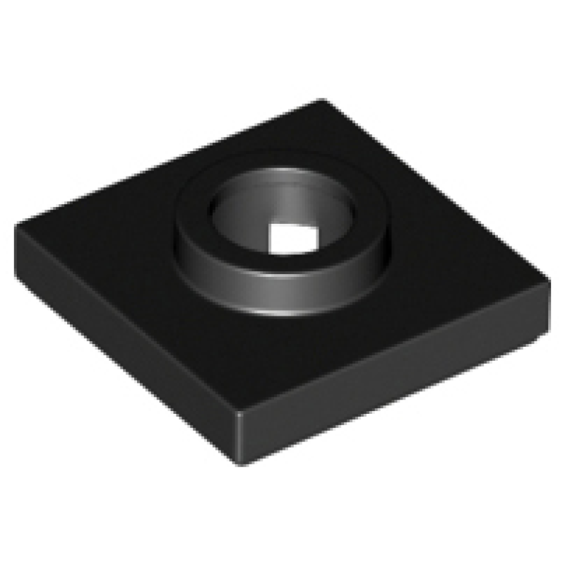 Draaischijf 2x2 vierkante basis met gat Black
