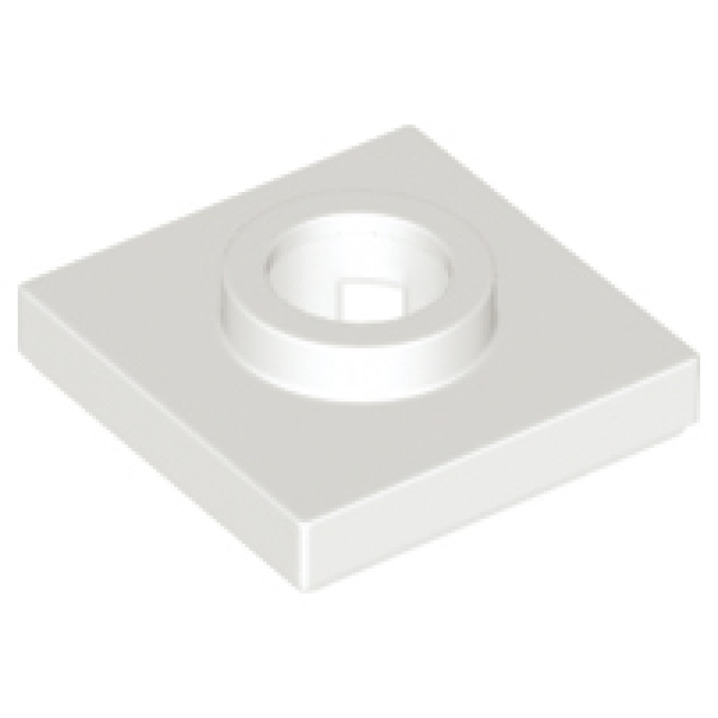 Draaischijf 2x2 vierkante basis met gat White