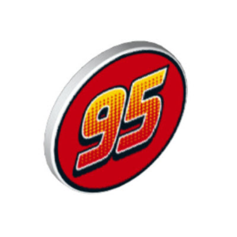 verkeersbord 2x2 rond met clip white met 95 opdruk