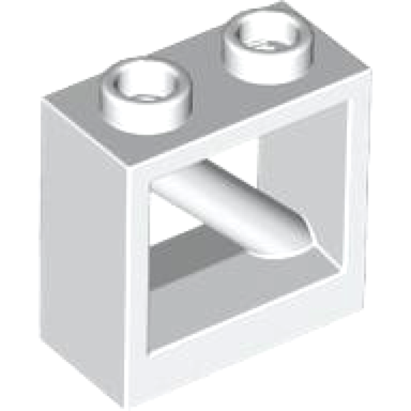 Hek 1x2x1 2/3 met diagonale staaf White