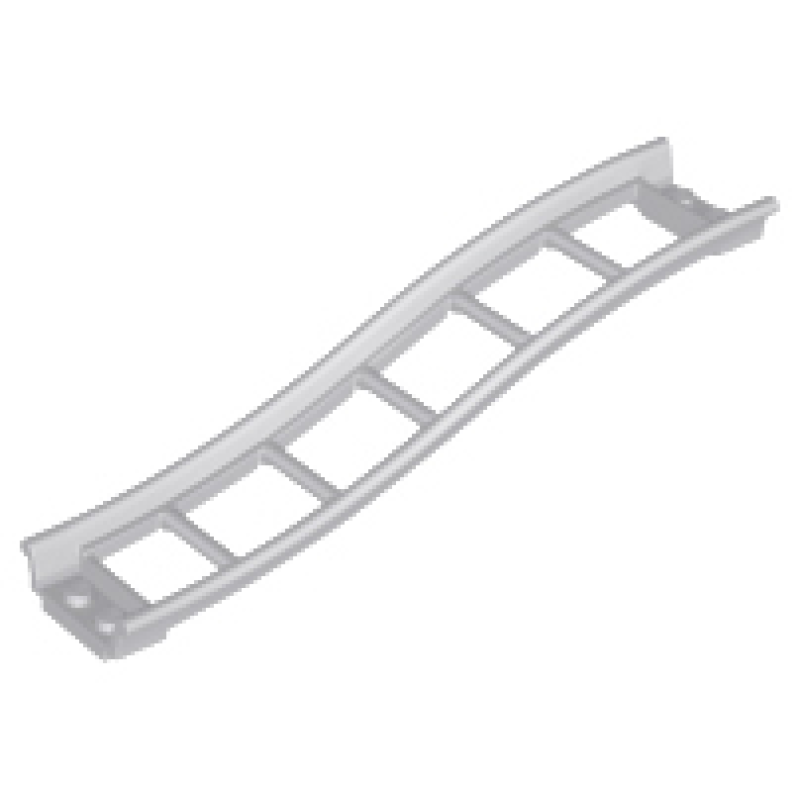 Trein, Rails Roller Coaster Helling Klein, 3 stenen verhoging Light Bluish Gray