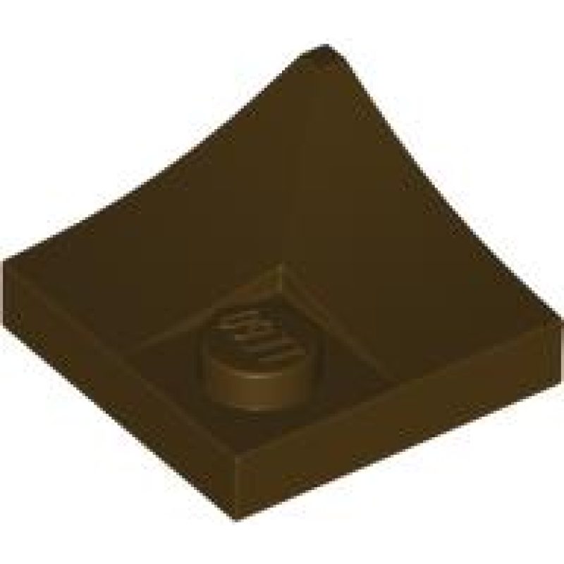 Boog 2x2 met omgekeerde hoek en nopje Dark Brown