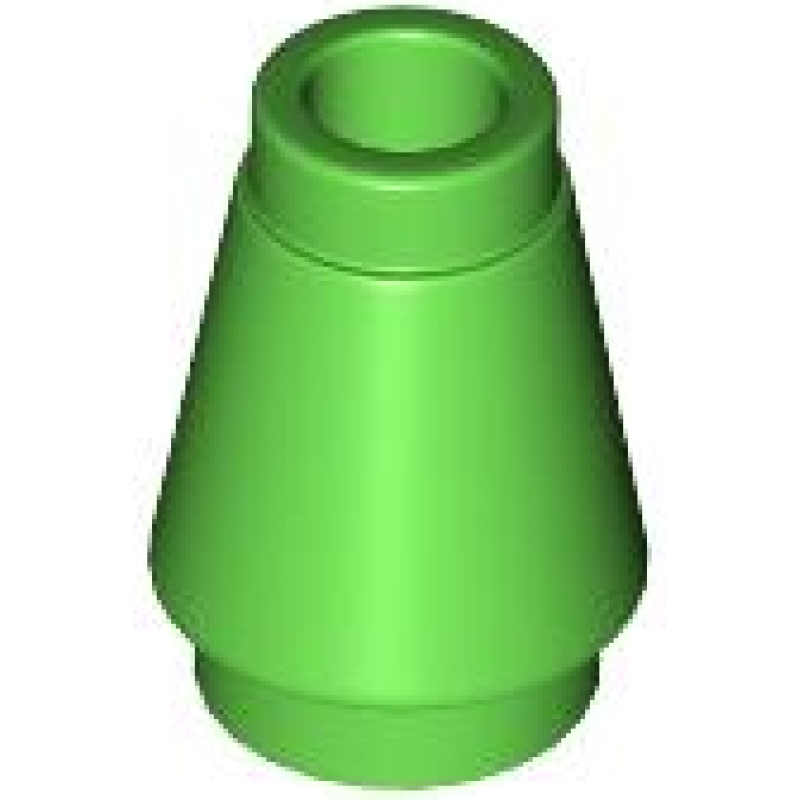 Kegel 1x1 met groef aan de bovenkant Bright Green