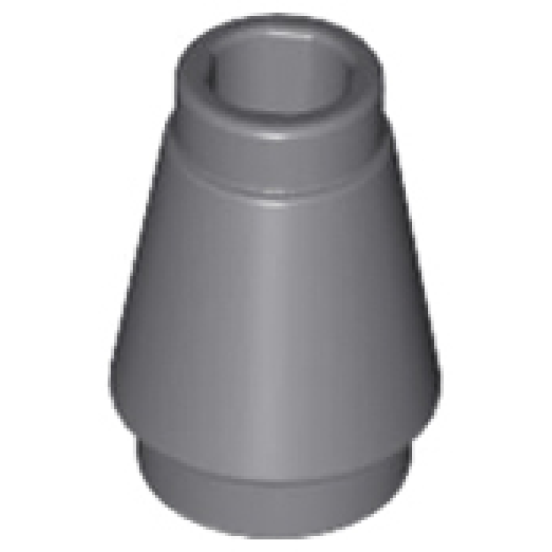 Kegel 1x1 met groef aan de bovenkant Dark Bluish Gray