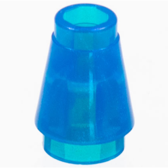 Kegel 1x1 met groef aan de bovenkant Satin Trans Dark Blue