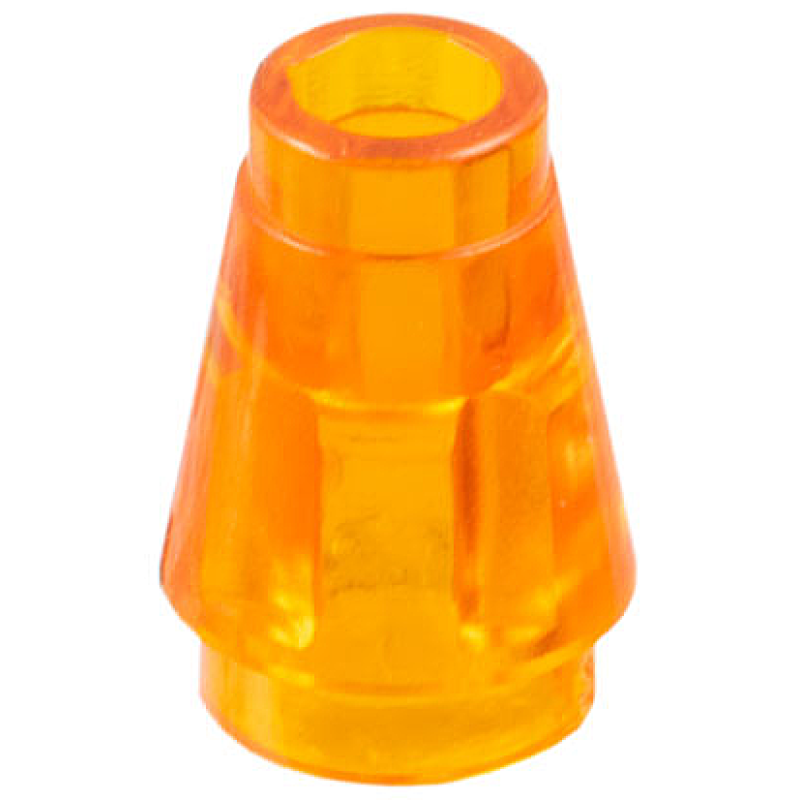 Kegel 1x1 met groef aan de bovenkant Trans Orange