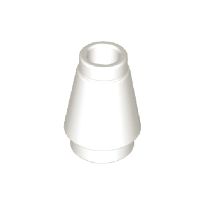 Kegel 1x1 met groef aan de bovenkant White