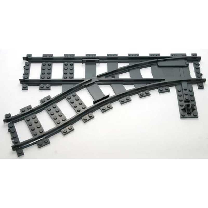 Trein, Rails Wissel Links (RC Treinen) Dark Bluish Gray