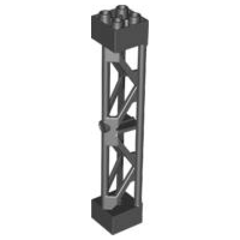 Steun 2x2x10 driehoekige balk type 3 - 3 palen, 2 stukken Black