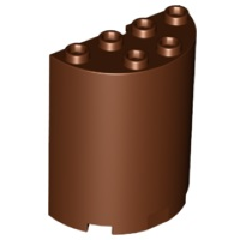 Cylinder Half 2x4x4 Reddish Brown
