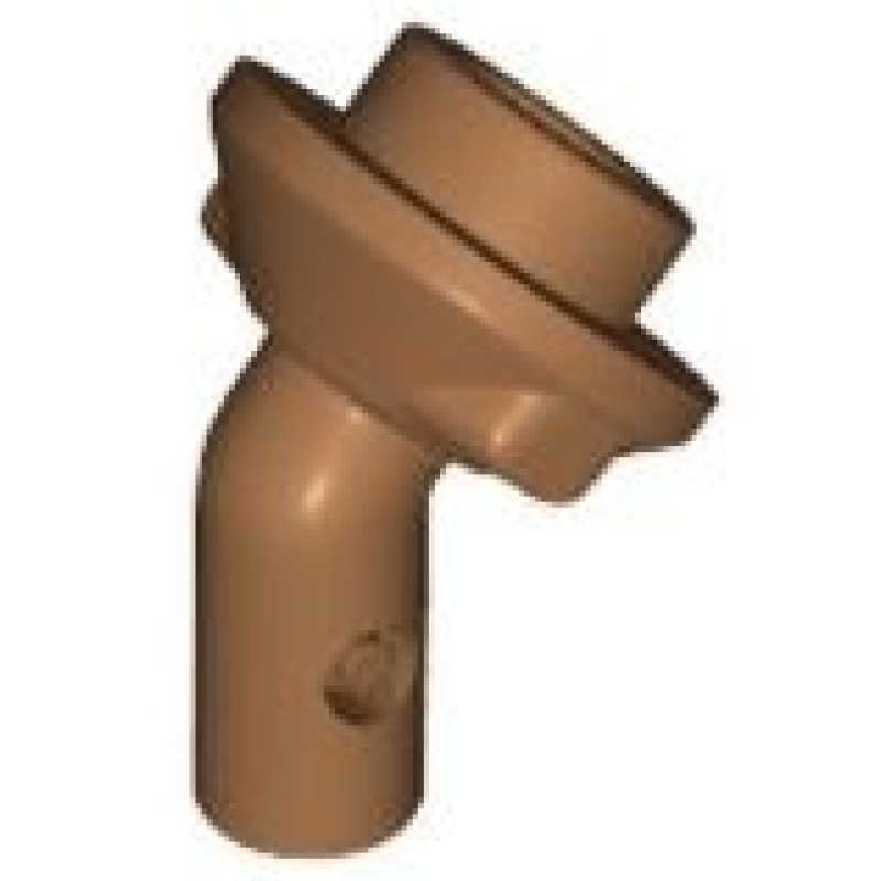 Staaf 1L met gebogen hol nopje (minifiguur standaard) Medium Nougat