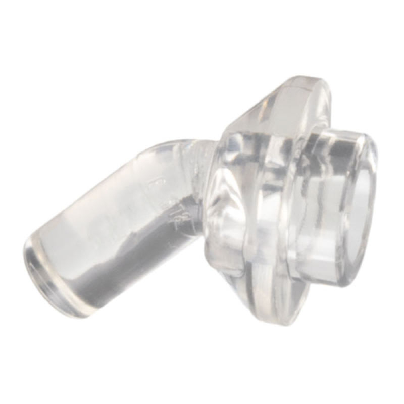 Staaf 1L met gebogen hol nopje (minifiguur standaard) Trans Clear