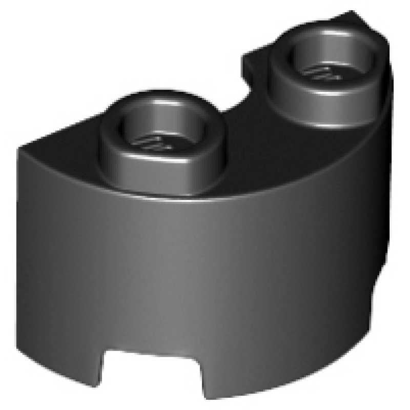 Cilinder Half 1x2x1 Black