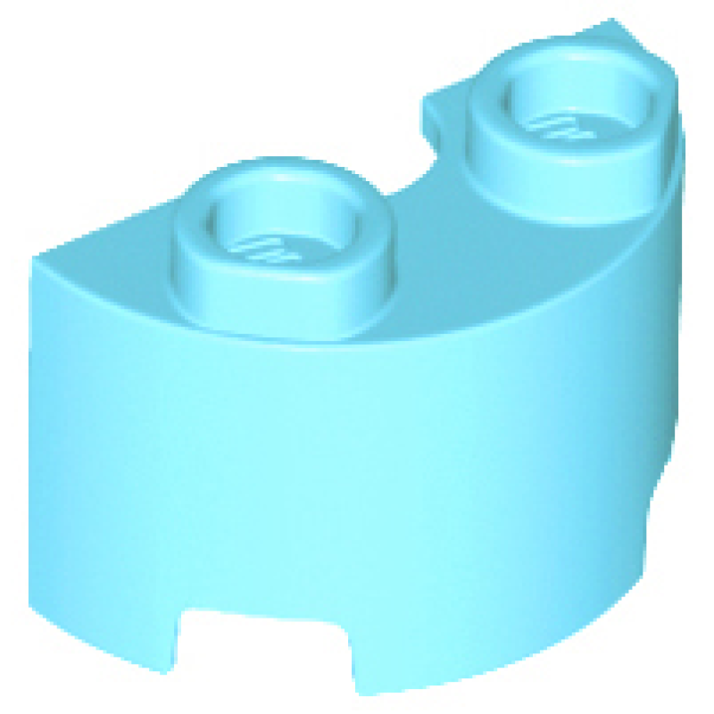 Cylinder Half 1x2x1 Medium Azure