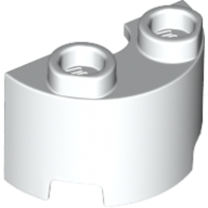 Cylinder Half 1x2x1 White