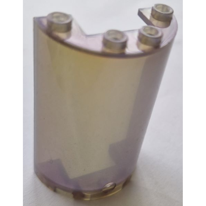 Cylinder Half 2x4x5 met 1x2 insnede Satin Trans Brown