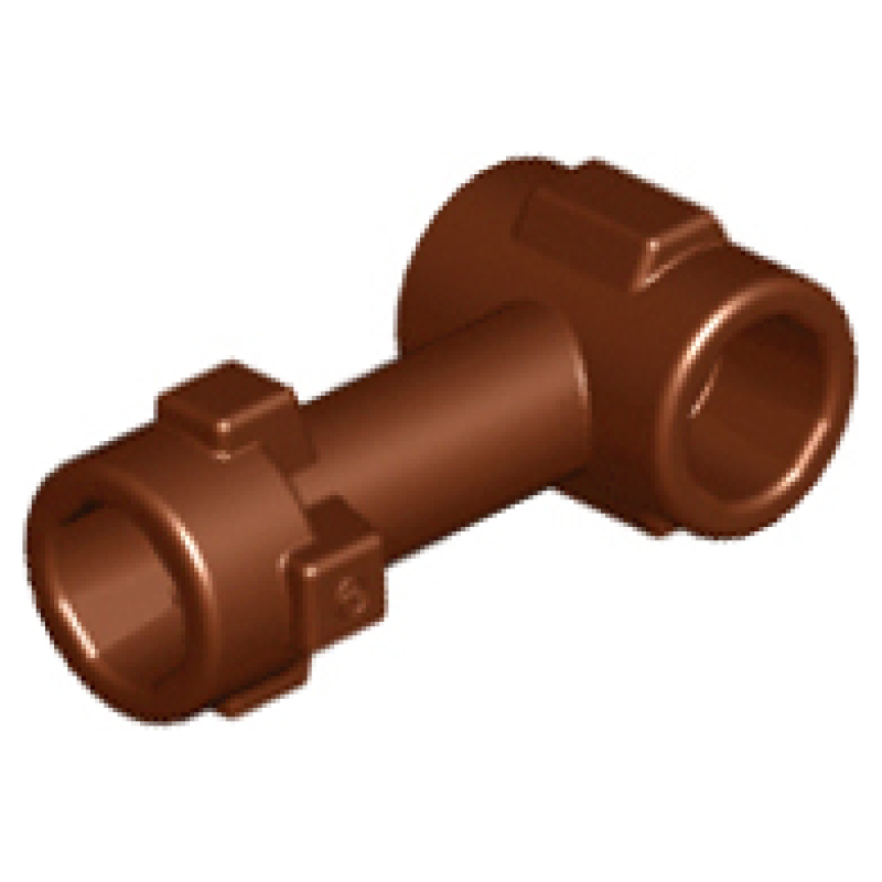 Staaf 1L met nop bovenkant en 2 zij noppen (loodrecht koppeling) Reddish Brown