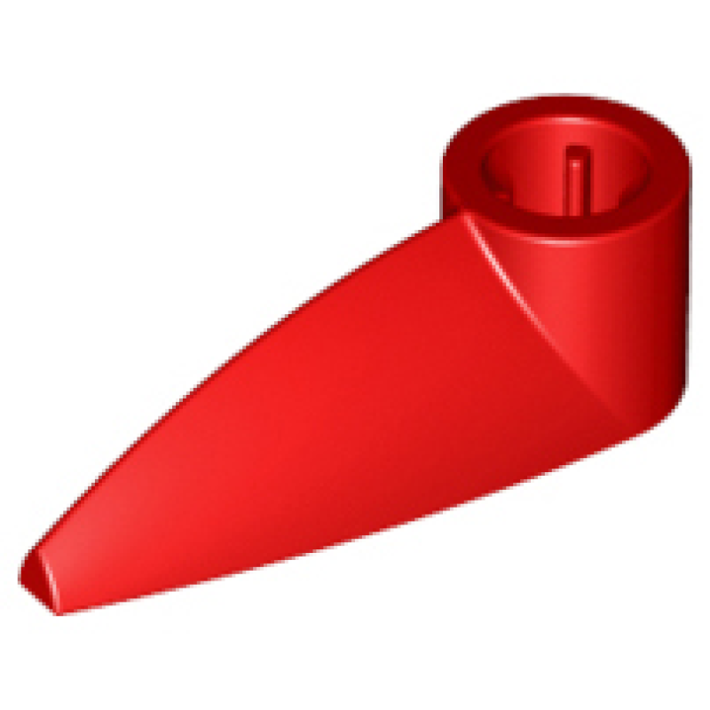 Bionicle 1x3 Tand met as gat Red