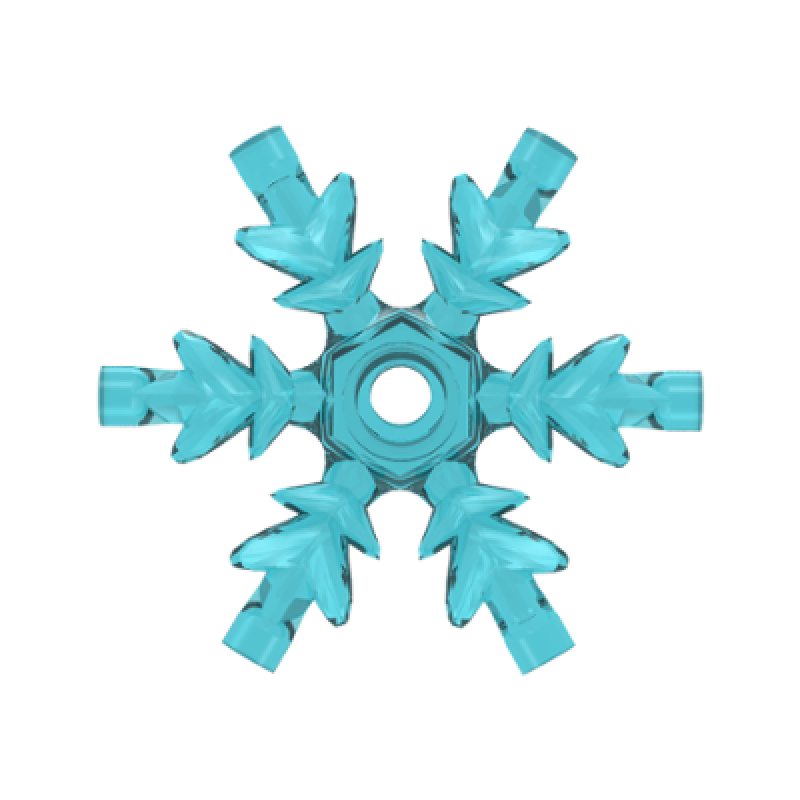 Rots 4x4 kristal (sneeuwvlok) Trans Light Blue