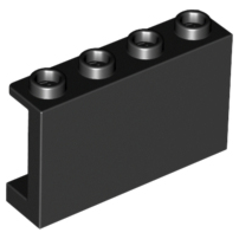 Paneel 1x4x2 met zijsteunen en open noppen Black