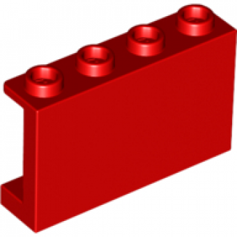 Paneel 1x4x2 met zijsteunen en open noppen Red