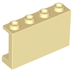Paneel 1x4x2 met zijsteunen en open noppen Tan