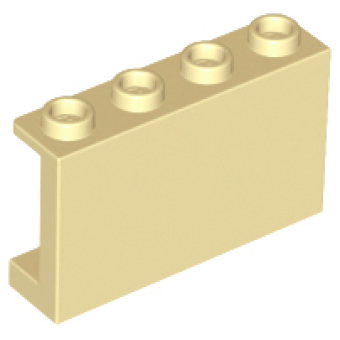 Paneel 1x4x2 met zijsteunen en open noppen Tan