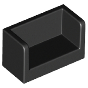 Paneel 1x2x1 met afgeronde hoeken en 2 zijden Black