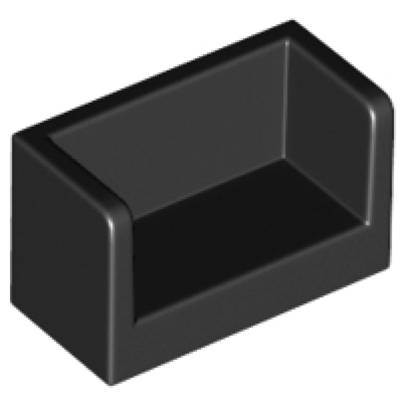 Paneel 1x2x1 met ronde hoeken en 2 zijden Black