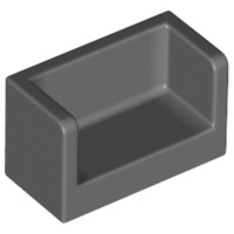 Paneel 1x2x1 met ronde hoeken en 2 zijden Dark Bluish Gray