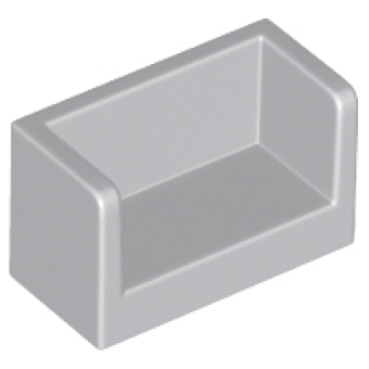 Paneel 1x2x1 met ronde hoeken en 2 zijden Light Bluish Gray
