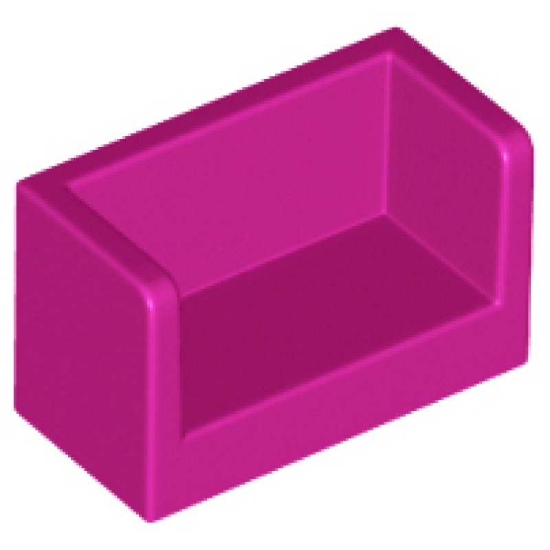 Paneel 1x2x1 met ronde hoeken en 2 zijden Magenta