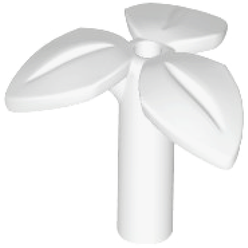 Plant Stengel met staaf, 3 bladeren en pin gat White