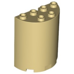 Cylinder Half 2x4x4 Tan