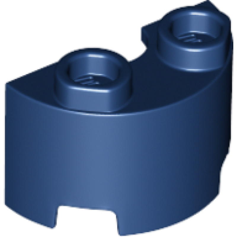Cylinder Half 1x2x1 Dark Blue