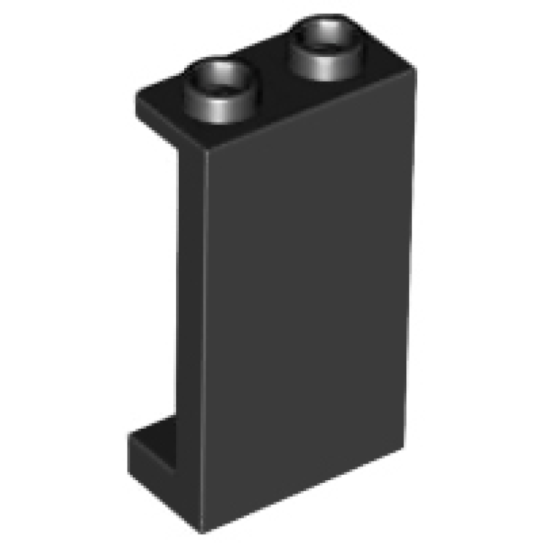 Paneel 1x2x3 met zijsteunen en open noppen Black