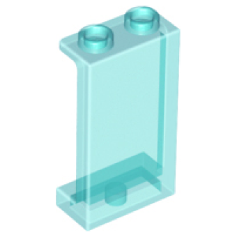 Paneel 1x2x3 met zijsteunen en open noppen Trans Light Blue
