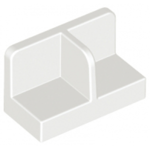 Paneel 1x2x1 met afgeronde hoeken en afscheiding in het midden White
