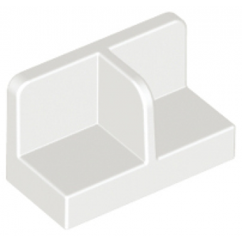 Paneel 1x2x1 met afgeronde hoeken en afscheiding in het midden White