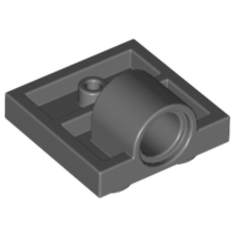 Plaat, Aangepast 2x2 met pin gat Dark Bluish Gray