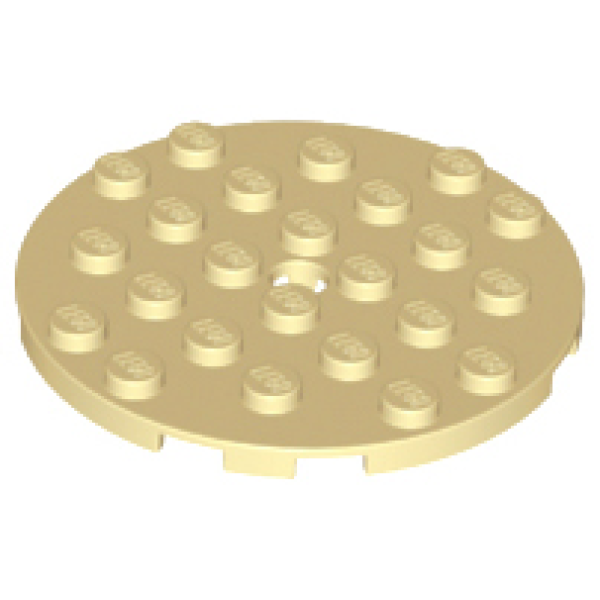 Plaat, Rond 6x6 met gat Tan