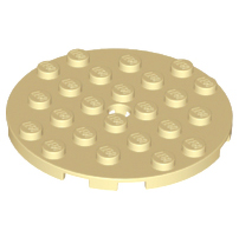 Plaat, Rond 6x6 met gat Tan